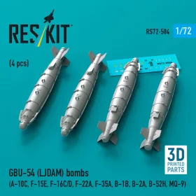   ResKit Models GBU-54 (LJDAM) bombs (4 pcs) (A-10C, F-15E, F-16C/D, F-22A, F-35A, B-1B, B-2A, B-52H, MQ-9) (3D Printed) - GBU-54 (LJDAM) – bombák, 4 db