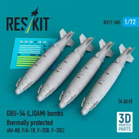   ResKit Models GBU-54 (LJDAM) bombs thermally protected (4 pcs) (AV-8B, F/A-18A-F, F-35B, F-35C) (3D Printed) - GBU-54 (LJDAM) – bombák, 4 db