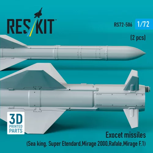 ResKit Models Exocet missiles (2 pcs) (Sea King, Super Etendard, Mirage 2000, Rafale, Mirage F.1) (3D Printed) - Exocet – rakéták, 2 db