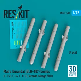   ResKit Models Matra Durandal (BLU-107) bombs (4 pcs) (F-15E, F-16, F-111E, Tornado, Mirage 2000) (3D Printed) - Matra Durandal (BLU-107) – bombák, 4 db