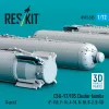 ResKit Models CBU-97/105 cluster bombs (4 pcs) (F-15E, F-16, A-10, B-1B, B-2, B-52) (3D Printed) - CBU-97/105 – kazettás bombák, 4 db