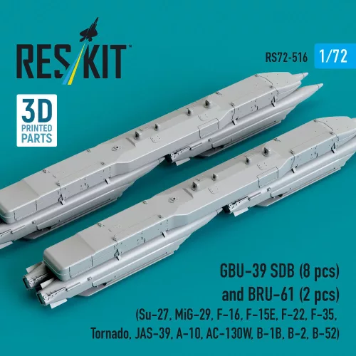 ResKit Models GBU-39 SDB bombák, 8 db + BRU-61 bombafelfüggesztők, 2 db