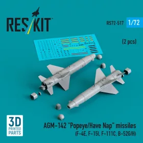   ResKit Models AGM-142 Popeye/Have Nap missiles (2 pcs) (F-4E, F-15I, F-111C, B-52G/H) (3D Printed) - AGM-142 Popeye/Have Nap – rakéták, 2 db