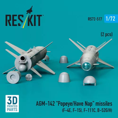 ResKit Models AGM-142 Popeye/Have Nap missiles (2 pcs) (F-4E, F-15I, F-111C, B-52G/H) (3D Printed) - AGM-142 Popeye/Have Nap – rakéták, 2 db