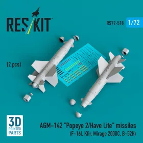   ResKit Models AGM-142 Popeye 2/Have Lite missiles (2 pcs) (F-16I, Kfir, Mirage 2000C, B-52H) (3D Printed) - AGM-142 Popeye 2/Have Lite – rakéták, 2 db