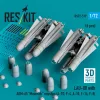 ResKit Models LAU-88 with (2 pcs) AGM-65 Maverick missiles (6 pcs) (A-7D, F-4, A-10, F-16) (3D Printed) - LAU-88 indítósín AGM-65 Maverick rakétákkal, 2 db
