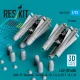 ResKit Models LAU-88 with (2 pcs) AGM-65 Maverick missiles (6 pcs) (A-7D, F-4, A-10, F-16) (3D Printed) - LAU-88 indítósín AGM-65 Maverick rakétákkal, 2 db