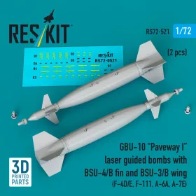   ResKit Models GBU-10 Paveway I – BSU-4/B + BSU-3/B vezérsíkkal, 2 db