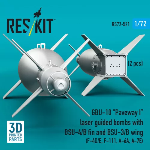ResKit Models GBU-10 Paveway I – BSU-4/B + BSU-3/B vezérsíkkal, 2 db