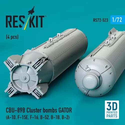 ResKit Models CBU-89B cluster bombs GATOR (4 pcs) (A-10, F-15E, F-16, B-52, B-1B, B-2) (3D Printed) - CBU-89B – kazettás bombák, 4 db