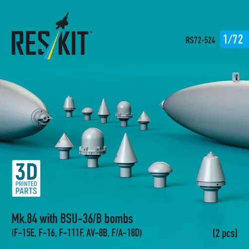 ResKit Models Mk.84 with BSU-36/B bombs (2 pcs) (F-15E, F-16, F-111F, AV-8B, F/A-18D) (3D Printed) - Mk.84 – bombák BSU-36/B egységgel, 2 db