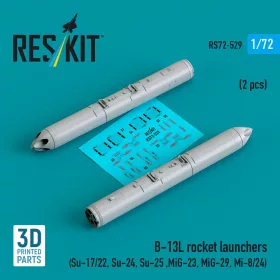   ResKit Models B-13L rocket launchers (2 pcs) (Su-17/22, Su-24, Su-25 ,MiG-27, MiG-29) (3D Printed) - rakétaindítók, 2 db