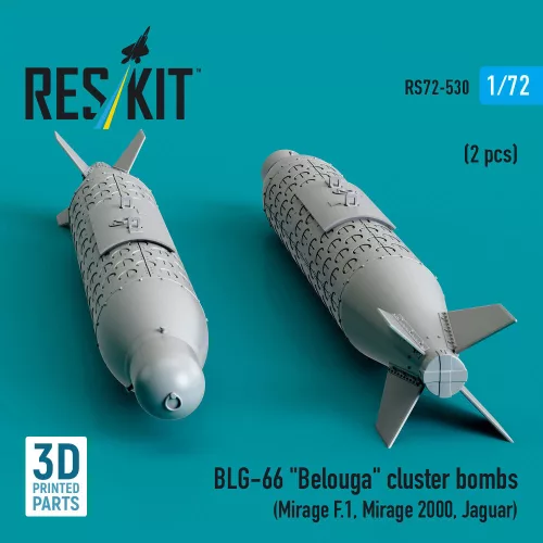 ResKit Models BLG-66 Belouga cluster bombs (2 pcs) (Mirage F.1, Mirage 2000, Jaguar) (3D Printed) - BLG-66 Belouga – kazettás bombák, 2 db