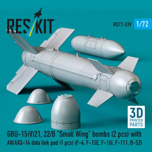 ResKit Models GBU-15(V)21, 22/B – kis szárnyas bombák, 2 db + AN/AXQ-14 adatkapcsolati konténer, 1 db