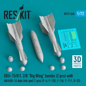   ResKit Models GBU-15(V)1, 2/B – nagy szárnyas bombák, 2 db + AN/AXQ-14 adatkapcsolati konténer, 1 db