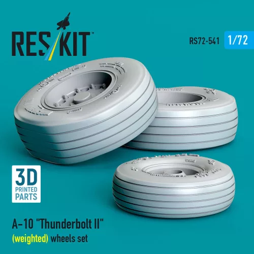 ResKit Models A-10 Thunderbolt II (weighted) wheels set (3D Printed) - A-10 Thunderbolt II – terhelt állapotú kerékkészlet