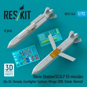   ResKit Models Storm Shadow/SCALP EG missiles (2 pcs) (Su-24, Tornado, Eurofighter Typhoon, Mirage 2000, Rafale, Nimrod) (3D Printed) - Storm Shadow/SCALP EG – rakéták, 2 db