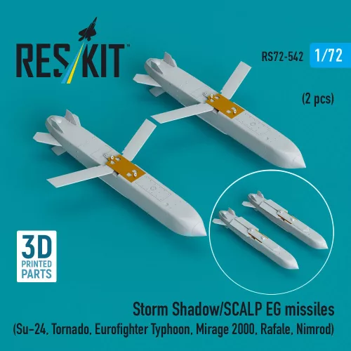 ResKit Models Storm Shadow/SCALP EG missiles (2 pcs) (Su-24, Tornado, Eurofighter Typhoon, Mirage 2000, Rafale, Nimrod) (3D Printed) - Storm Shadow/SCALP EG – rakéták, 2 db