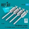 ResKit Models AIM-2000 IRIS-T missiles (4 pcs) (F-4, Eurofighter Typhoon, F-16, F/A-18, Tornado, Gripen) (3D Printed) - AIM-2000 IRIS-T – rakéták, 4 db