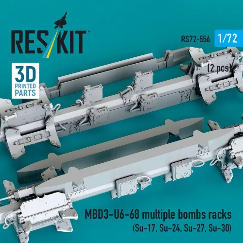 ResKit Models MBD3-U6-68 multiple bombs racks (2 pcs) (3D Printed) - MBD3-U6-68 – többes bombafelfüggesztő keretek, 2 db