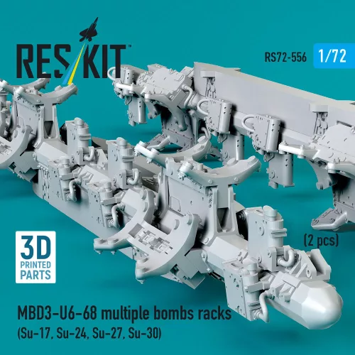 ResKit Models MBD3-U6-68 multiple bombs racks (2 pcs) (3D Printed) - MBD3-U6-68 – többes bombafelfüggesztő keretek, 2 db