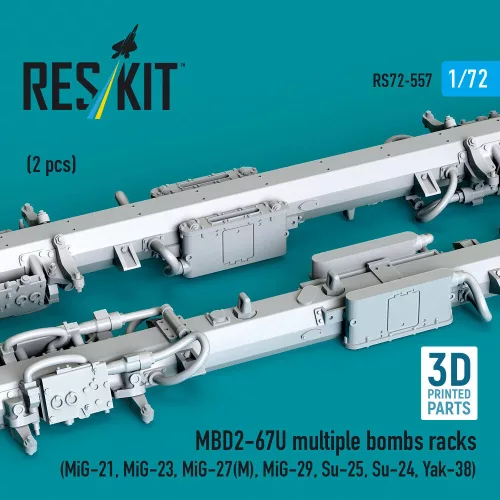 ResKit Models MBD2-67U multiple bombs racks (2 pcs) (3D Printed) - MBD2-67U – többes bombafelfüggesztő keretek, 2 db