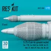 ResKit Models S-25-O air-to-ground rocket (2 pcs) (Su-17M, Su-24M, Su-25SM, Su-27, MiG-27, MiG-29, YAK-130, Mi-24) (3D Printed) - rakéta, 2 db