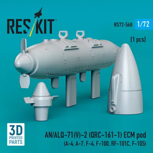 ResKit Models AN/ALQ-71(V)-2 (QRC-161-1) ECM pod (1pcs) (A-4, A-7, F-4, F-100, RF-101C, F-105) (3D Printed) - AN/ALQ-71(V)-2 (QRC-161-1) ECM – konténer, 1 db