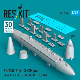  ResKit Models AN/ALQ-71(V)-3 ECM pod (1pcs) (A-4, A-7, F-4, F-100, RF-101C ,F-105) (3D Printed) - konténer, 1 db