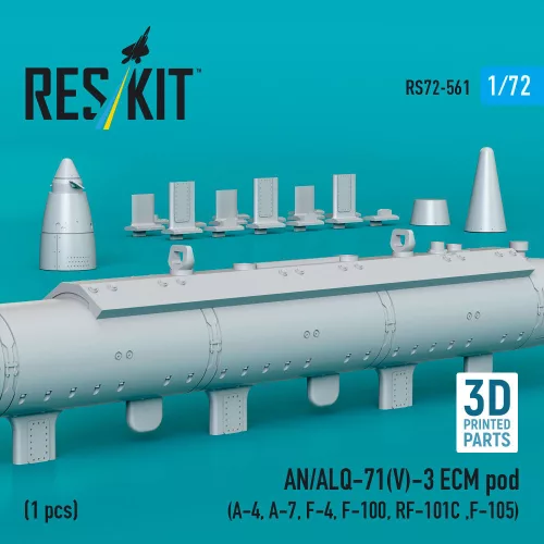 ResKit Models AN/ALQ-71(V)-3 ECM pod (1pcs) (A-4, A-7, F-4, F-100, RF-101C ,F-105) (3D Printed) - konténer, 1 db