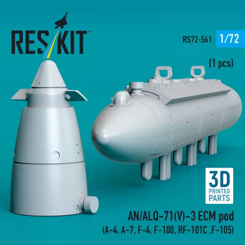 ResKit Models AN/ALQ-71(V)-3 ECM pod (1pcs) (A-4, A-7, F-4, F-100, RF-101C ,F-105) (3D Printed) - konténer, 1 db