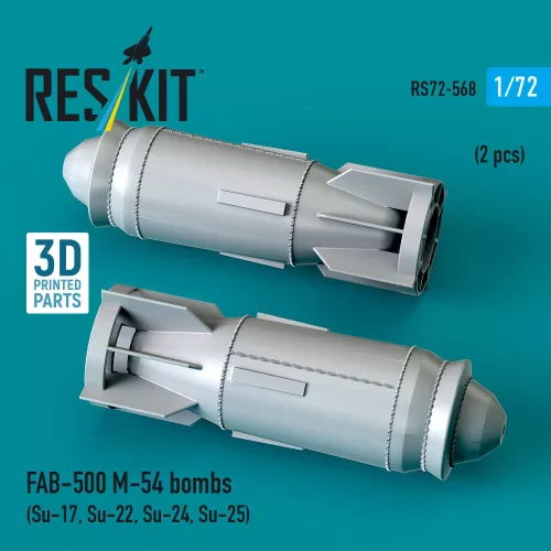 ResKit Models FAB-500 M-54 bombs (2 pcs) (Su-17, Su-22, Su-24, Su-25) (3D Printed) - FAB-500 M-54 – bombák, 2 db