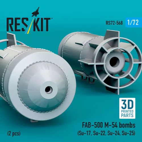 ResKit Models FAB-500 M-54 bombs (2 pcs) (Su-17, Su-22, Su-24, Su-25) (3D Printed) - FAB-500 M-54 – bombák, 2 db
