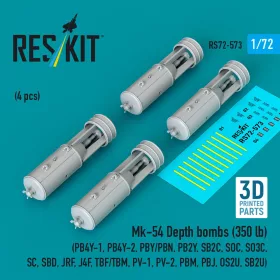 ResKit Models Mk-54 – mélységi bombák, 350 fontos, 4 db
