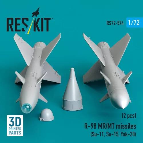ResKit Models R-98 MR/MT missiles (2 pcs) (Su-11, Su-15, Yak-28) (3D Printed) - R-98 MR/MT – rakéták, 2 db
