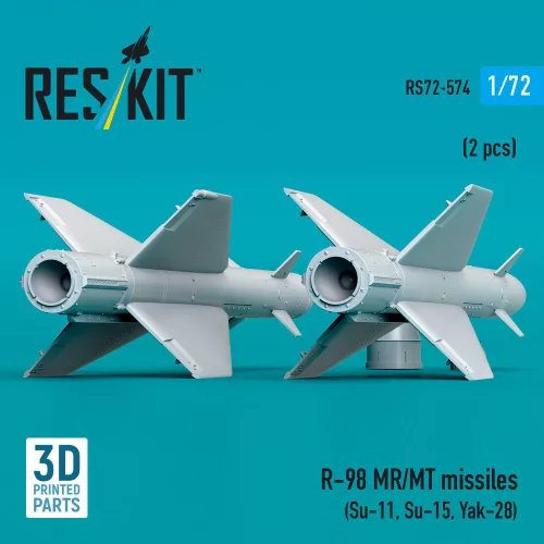 ResKit Models R-98 MR/MT missiles (2 pcs) (Su-11, Su-15, Yak-28) (3D Printed) - R-98 MR/MT – rakéták, 2 db