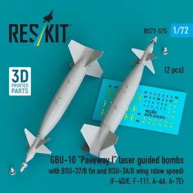   ResKit Models GBU-10 Paveway I – BSU-37/B + BSU-3A/B vezérsíkkal, kis sebességű változat, 2 db
