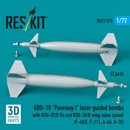 ResKit Models GBU-10 Paveway I – BSU-37/B + BSU-3A/B vezérsíkkal, kis sebességű változat, 2 db