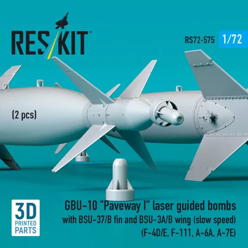 ResKit Models GBU-10 Paveway I – BSU-37/B + BSU-3A/B vezérsíkkal, kis sebességű változat, 2 db