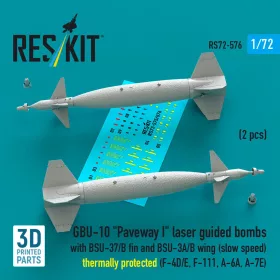   ResKit Models GBU-10 Paveway I – BSU-37/B + BSU-3A/B vezérsíkkal, kis sebességű, hővédett változat, 2 db