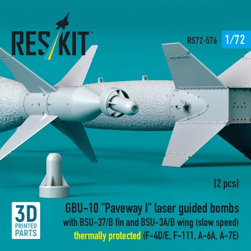 ResKit Models GBU-10 Paveway I – BSU-37/B + BSU-3A/B vezérsíkkal, kis sebességű, hővédett változat, 2 db