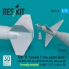 ResKit Models GBU-10 Paveway I – BSU-37/B + BSU-3A/B vezérsíkkal, kis sebességű, hővédett változat, 2 db