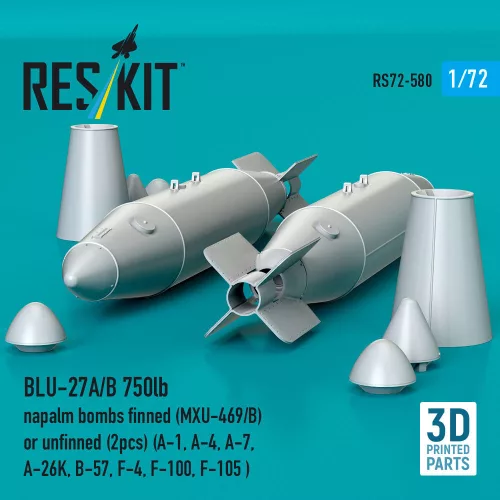 ResKit Models BLU-27A/B 750lb napalm – bombák, 2 db