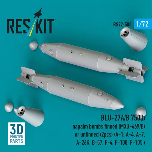 ResKit Models BLU-27A/B 750lb napalm – bombák, 2 db