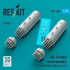   ResKit Models LAU-3A Hydra rocket launchers for US Army & Navy (a/c & h) (2pcs) (3D Printed) - rakétaindítók, 2 db