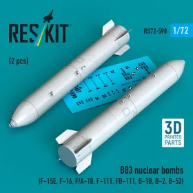   ResKit Models B83 nuclear bombs (2 pcs) (F-15E, F-16, F/A-18, F-111, FB-111, B-1B, B-2, B-52) (3D Printed) - B83 – nukleáris bombák, 2 db