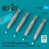 ResKit Models BLU-1B (750lb) napalm bombs finned MXU-393/B (4 pcs) (A-1, A-4, A-7, A-26K, B-57, F-100) (3D Printed) - bombák, 750 fontos, 4 db