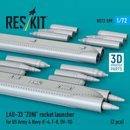 ResKit Models LAU-33 ZUNI rocket launcher for US Army & Navy (2 pcs) (F-4, F-8, OV-10) (3D Printed) - rakétaindító, 2 db