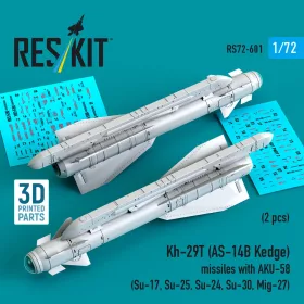   ResKit Models Kh-29T (AS-14B Kedge) missiles with AKU-58 (2 pcs) Su-17, Su-25,Su-24, Su-30, Mig-27 (3D Printed) - rakéták, 2 db