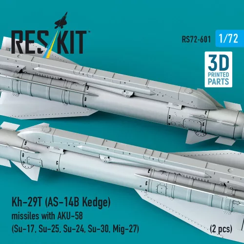 ResKit Models Kh-29T (AS-14B Kedge) missiles with AKU-58 (2 pcs) Su-17, Su-25,Su-24, Su-30, Mig-27 (3D Printed) - rakéták, 2 db